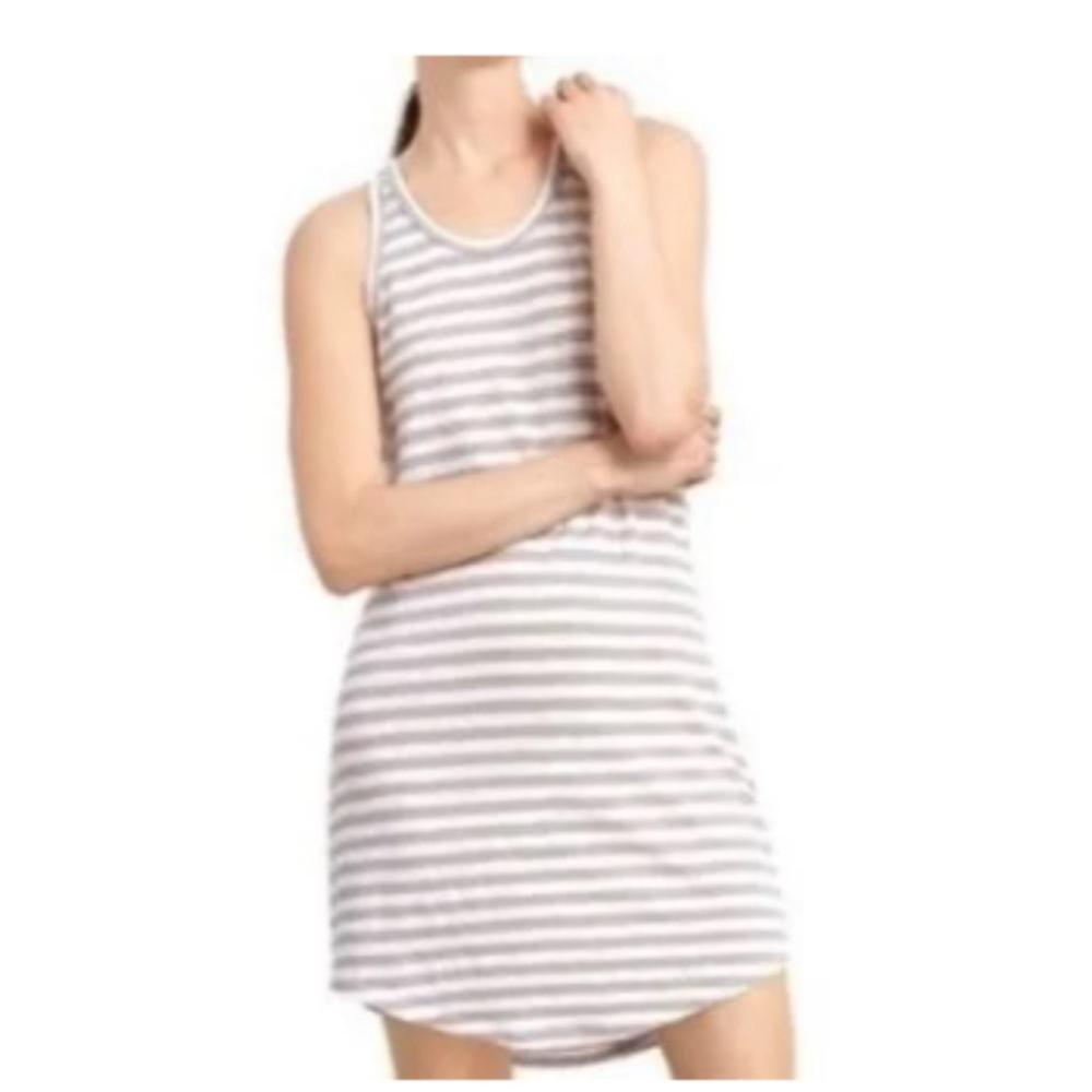 Aritzia Community 100% Linen Striped Tank Dress Size Large